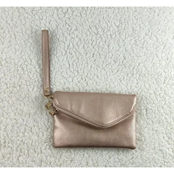 Wristlet by Urban Expression Gold Three-Way Clutch Certified Vegan Evening or Da - Picture 13 of 15